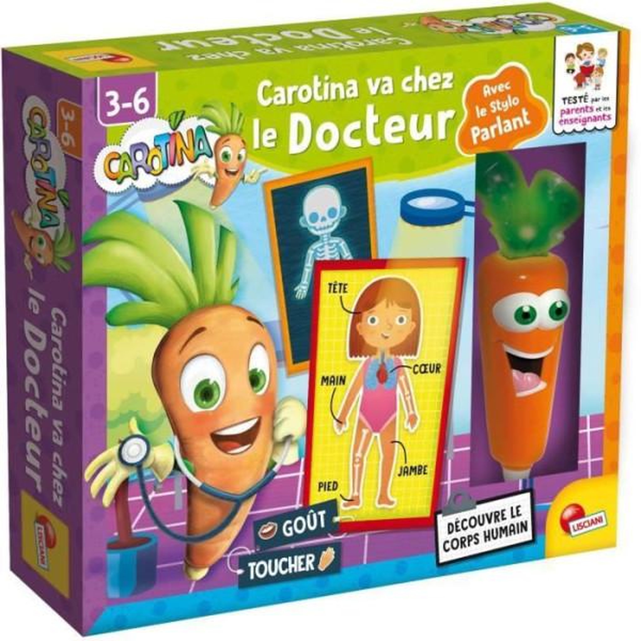 LISCIANI GIOCHI Docteur - Stylo parlant - CAROTINA - Découverte du corps humain, Stylo interactif