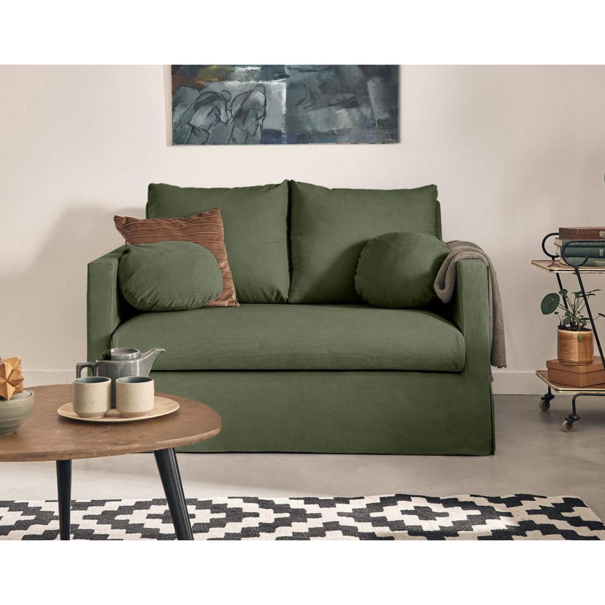 LISA DESIGN Serena - canapé droit déhoussable 2 places en tissu