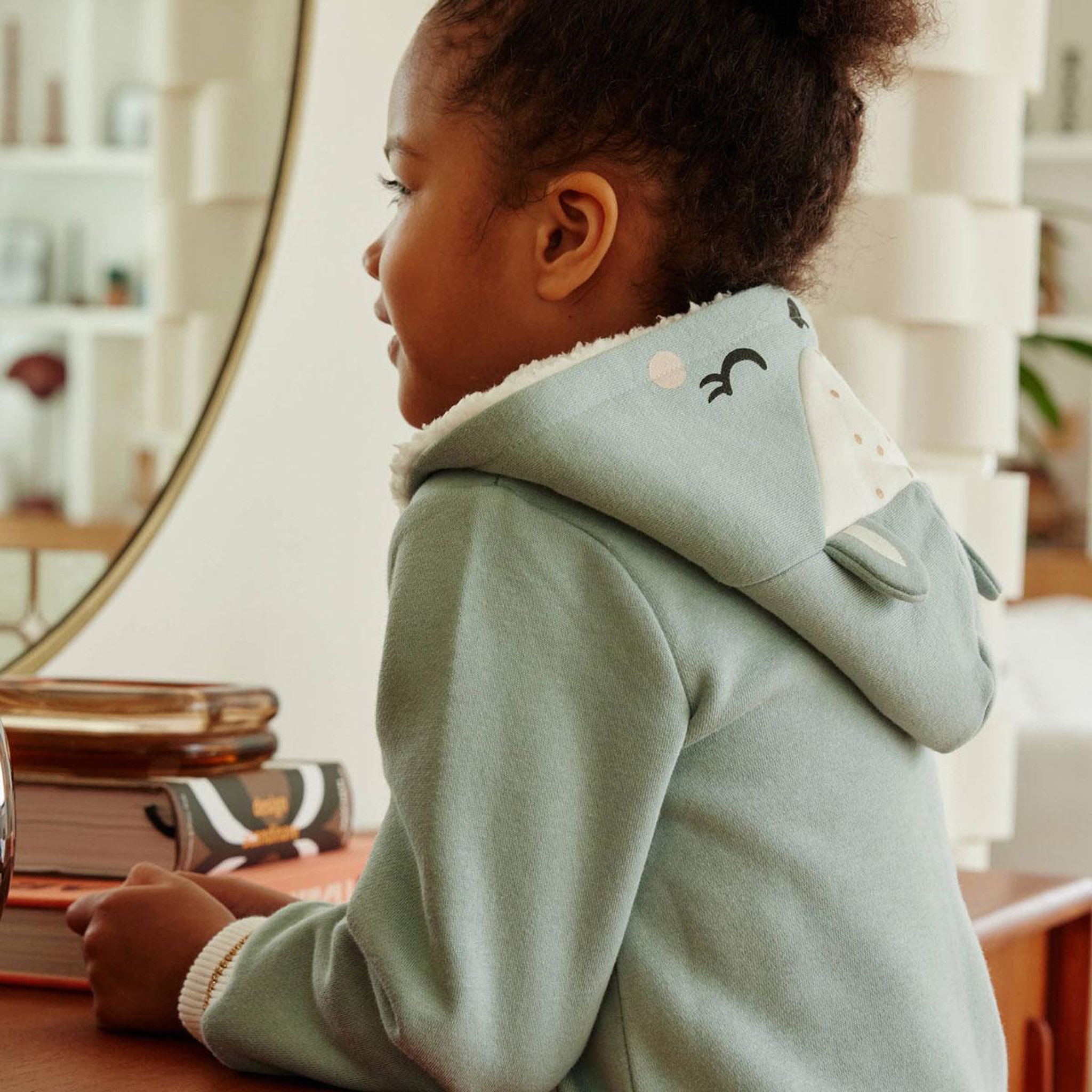 Voir la diapositive 5 : Petit Béguin Sweat à capuche zippé bébé en molleton alma