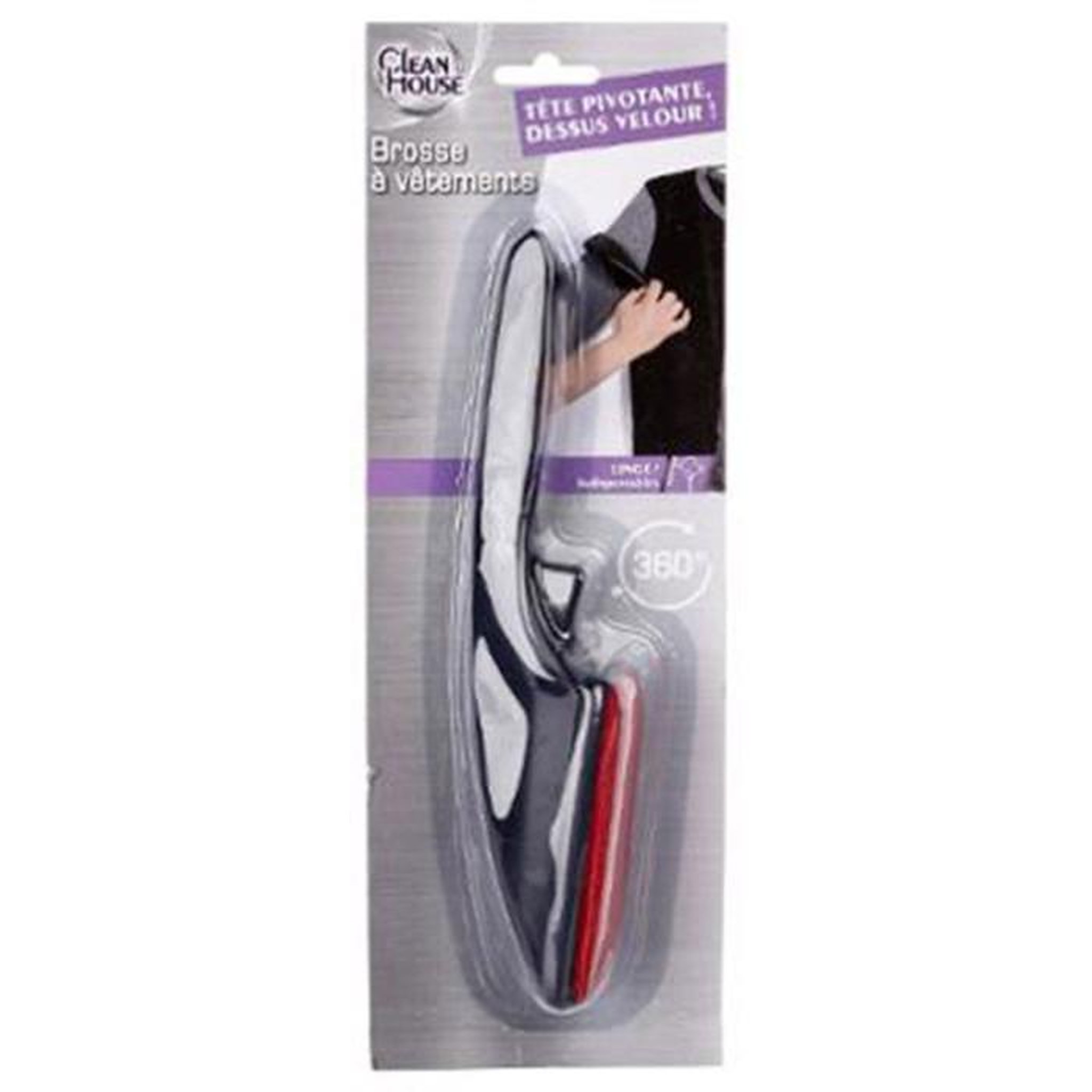 Voir la diapositive 4 : FIVE Brosse à vêtements  rotative  25cm noir