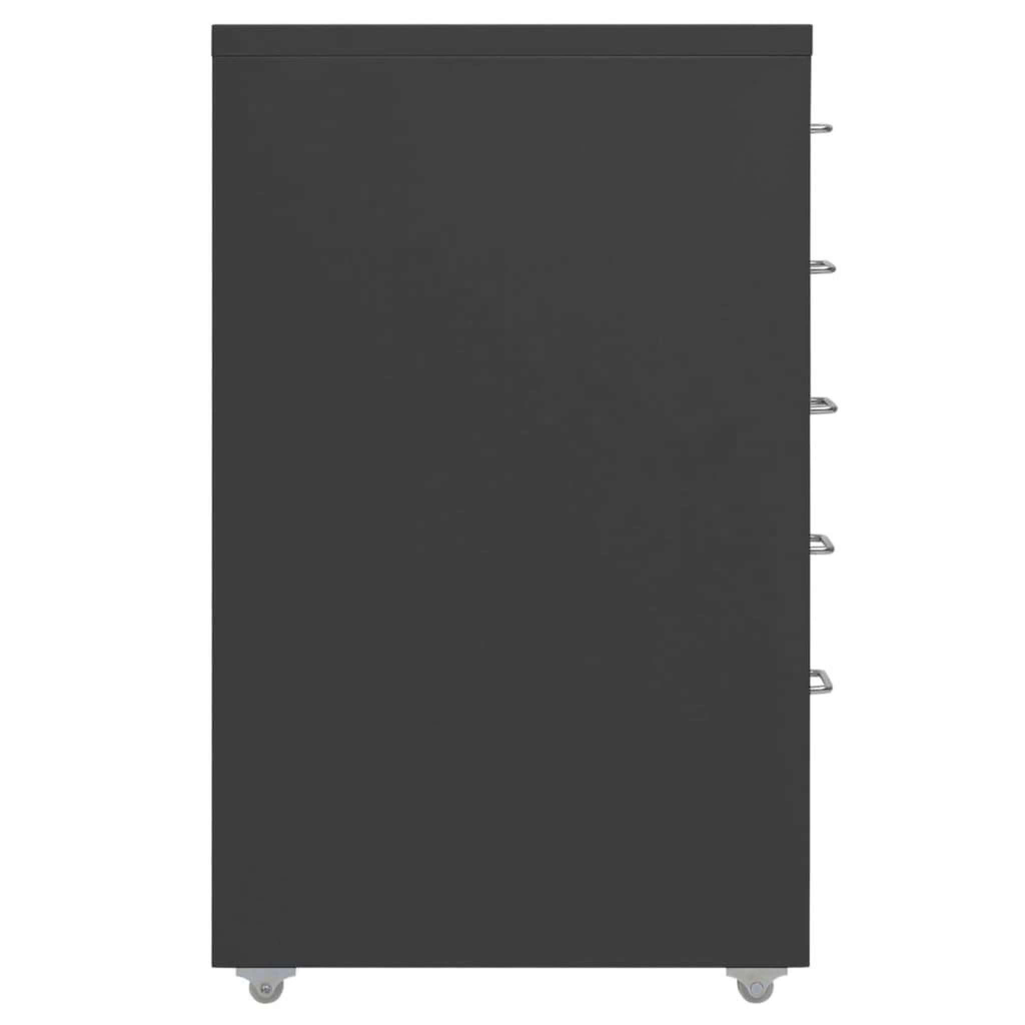 Voir la diapositive 3 : VIDAXL Classeur mobile Anthracite 28x41x69 cm Metal