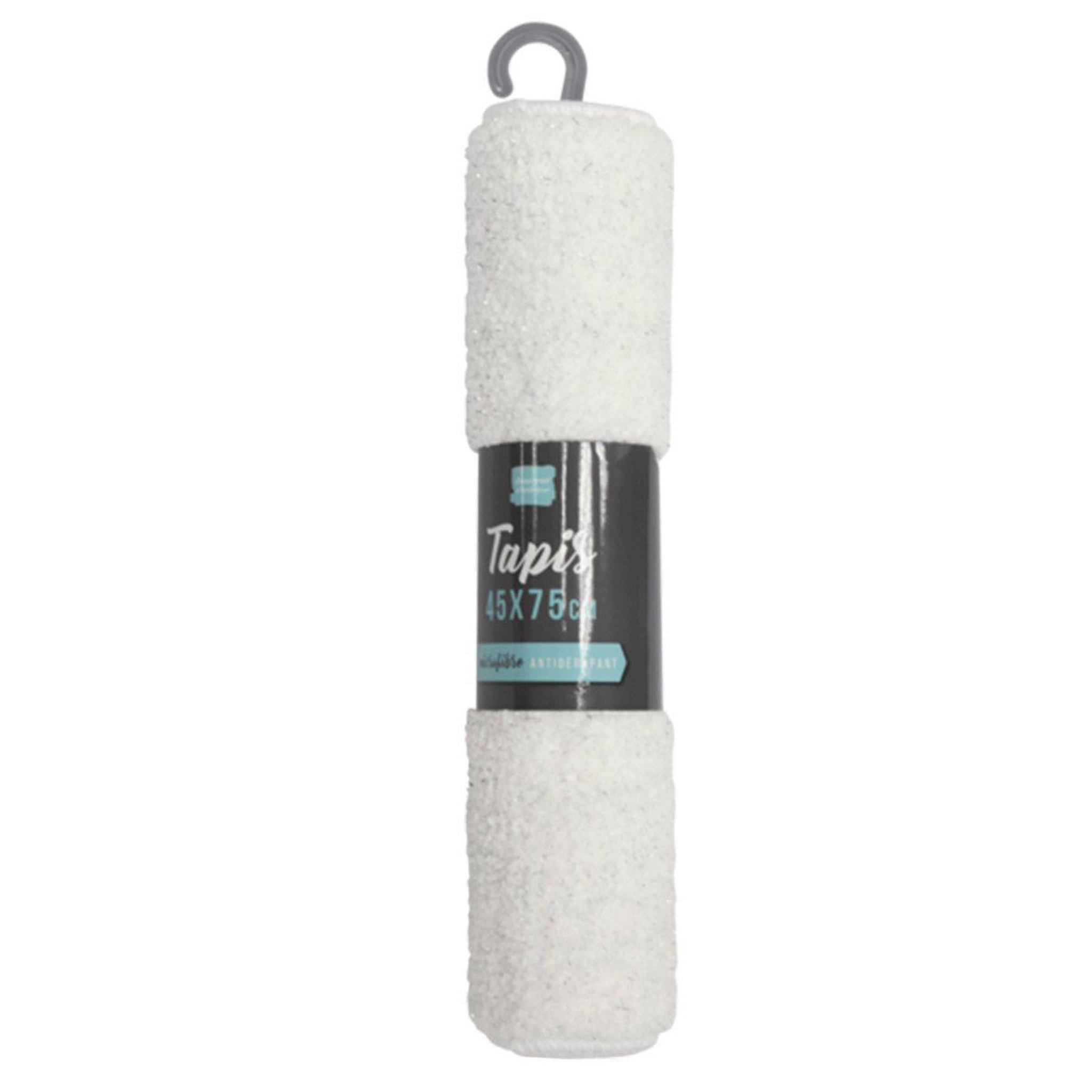 Voir la diapositive 4 : Douceur d'Intérieur Tapis de bain microfibre  métallisé  45x75cm blanc