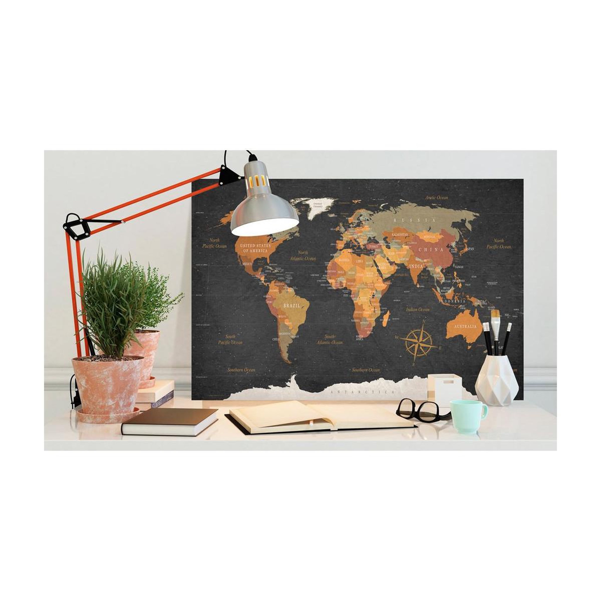 Voir la diapositive 2 : Paris Prix Tableau imprimé  world map : secrets of the earth