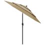 Voir la diapositive 2 : VIDAXL Parasol de jardin a 3 niveaux avec mat en aluminium taupe 2,5 m