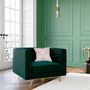 Voir la diapositive 2 : Rendez vous déco Fauteuil en velours vert foncé - Gatsby