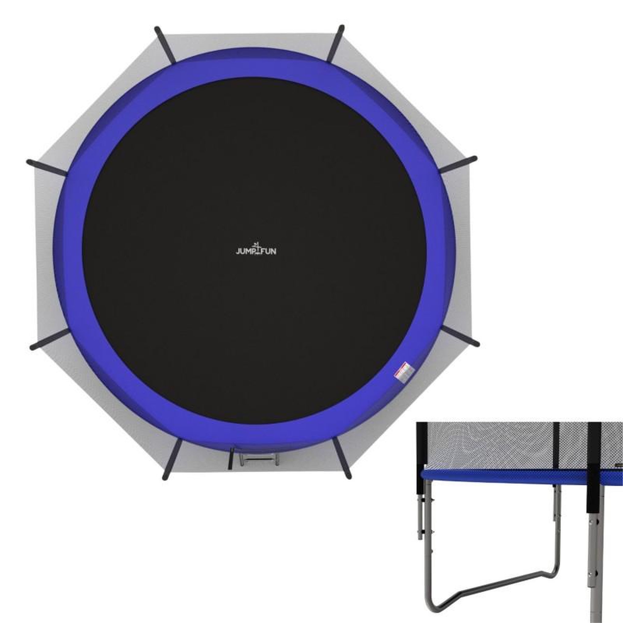 Voir la diapositive 4 : JUMP4FUN Trampoline pour enfant Jump4Fun Deluxe filet extérieur -12FT (366 cm)