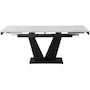 Voir la diapositive 3 : Habitat et Jardin Table à manger extensible en céramique - 160/240 cm - 6 à 10 personnes  Nova  - Blanc marbré gold