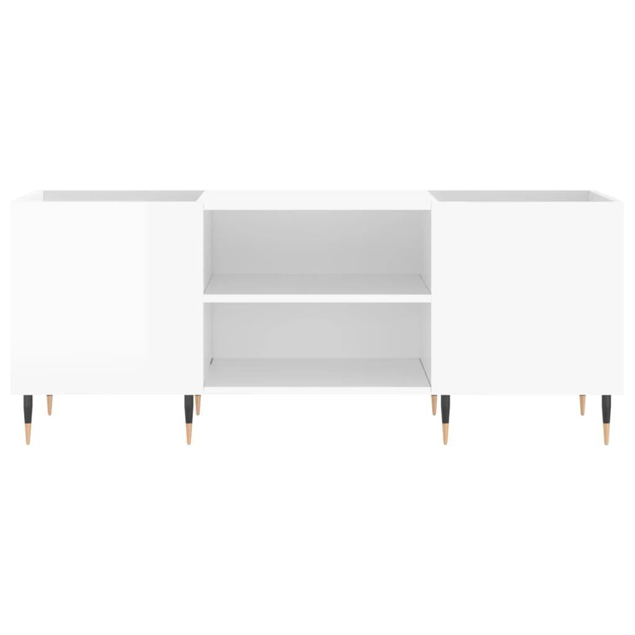 Voir la diapositive 4 : VIDAXL Armoire a disques blanc brillant 121x38x48 cm bois d'ingenierie