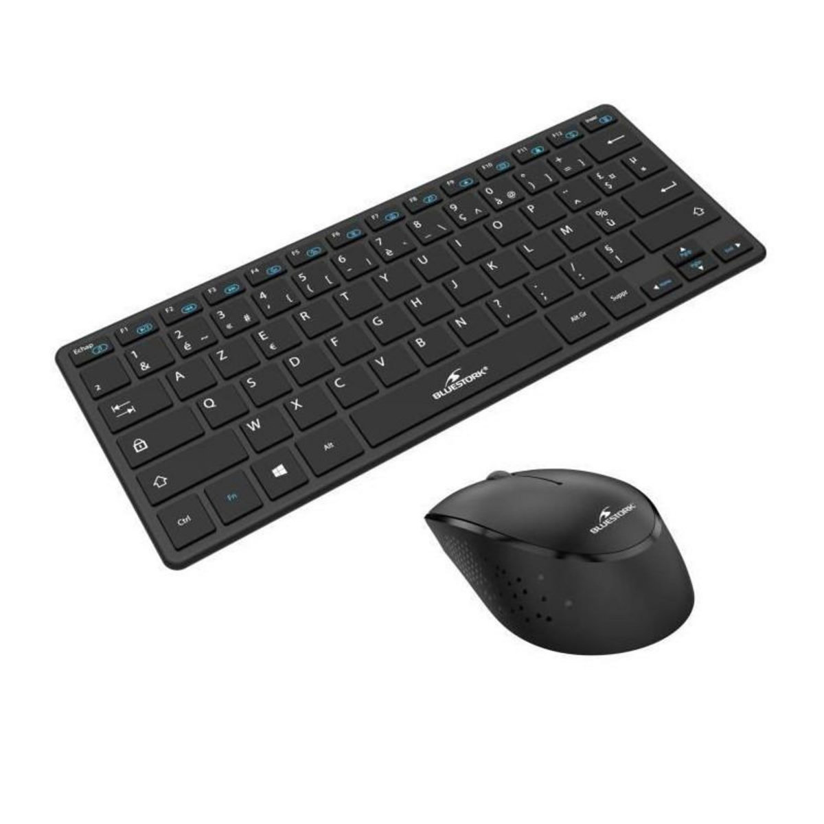 BLUESTORK Pack Clavier et souris sans fil - BLUESTORK - PACK-MINI/FR - Ultra compact - Noir