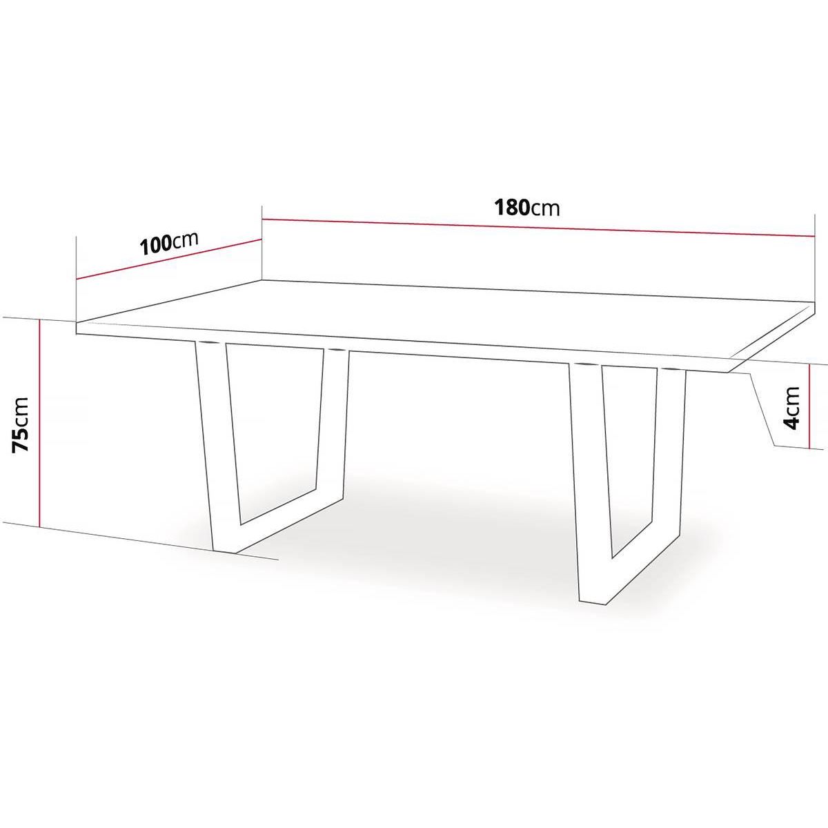 Habitat et Jardin Table repas  Hollywood  - 200 x 100 x 76 cm - couleur: Chêne / Noir