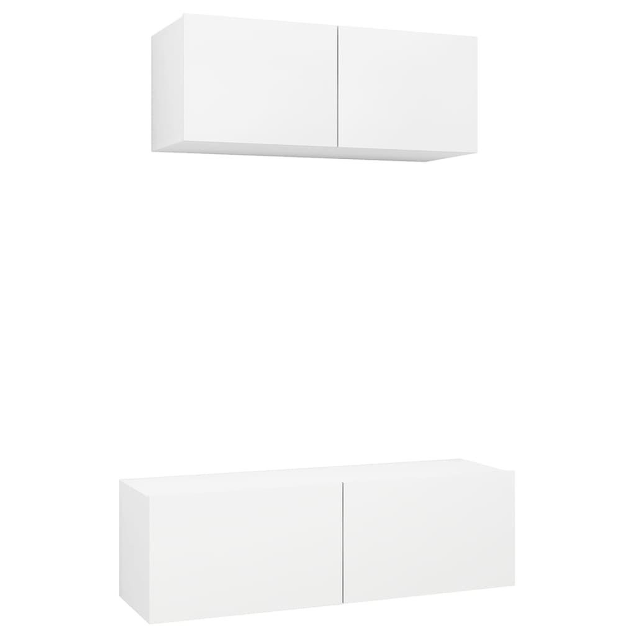 Voir la diapositive 2 : VIDAXL Ensemble de meubles TV 2 pcs Blanc Bois d'ingenierie