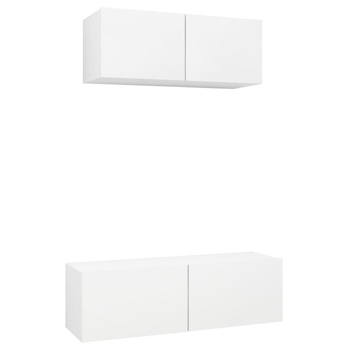 VIDAXL Ensemble de meubles TV 2 pcs Blanc Bois d'ingenierie