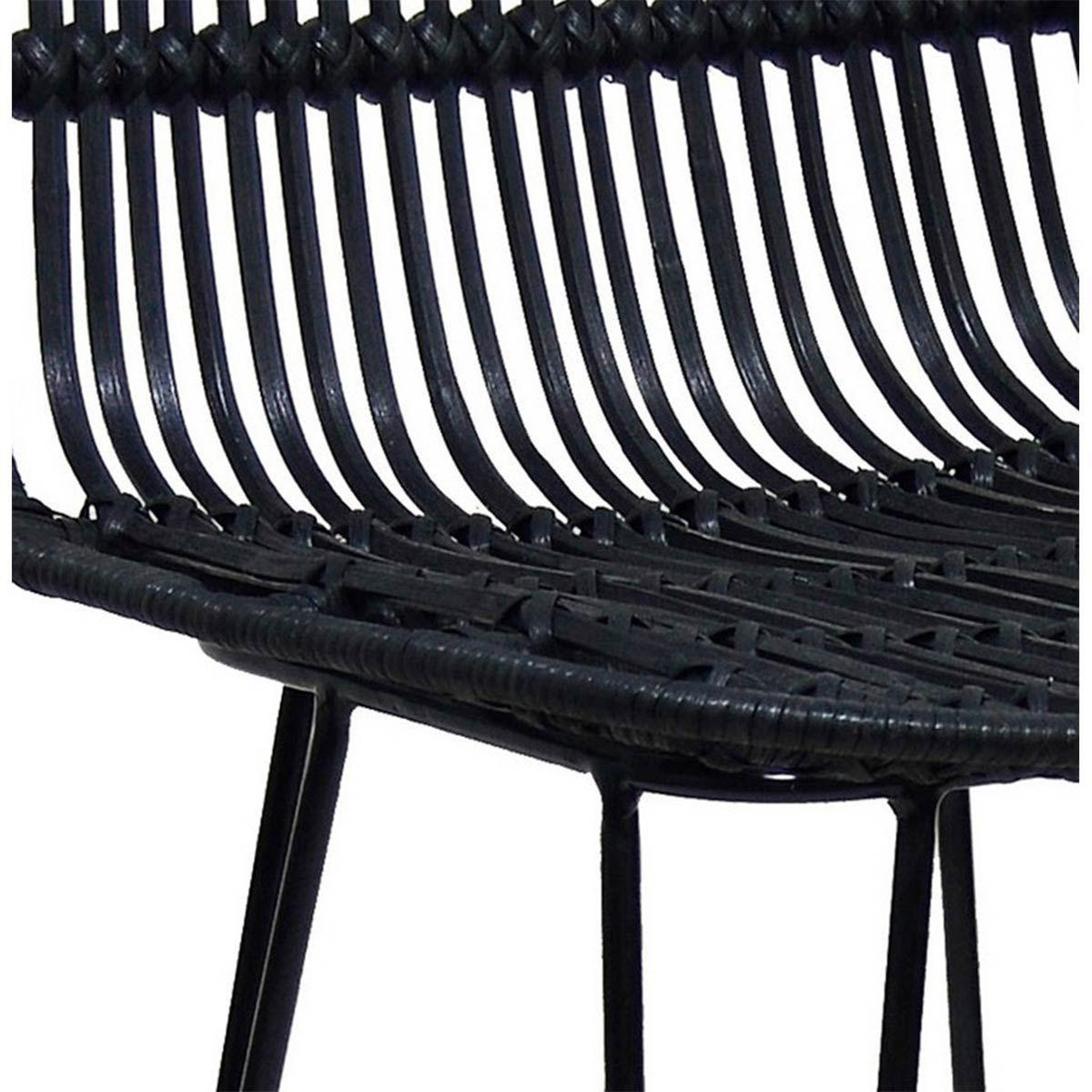 Voir la diapositive 4 : Paris Prix Tabouret de bar design en rotin  baloin  94cm noir