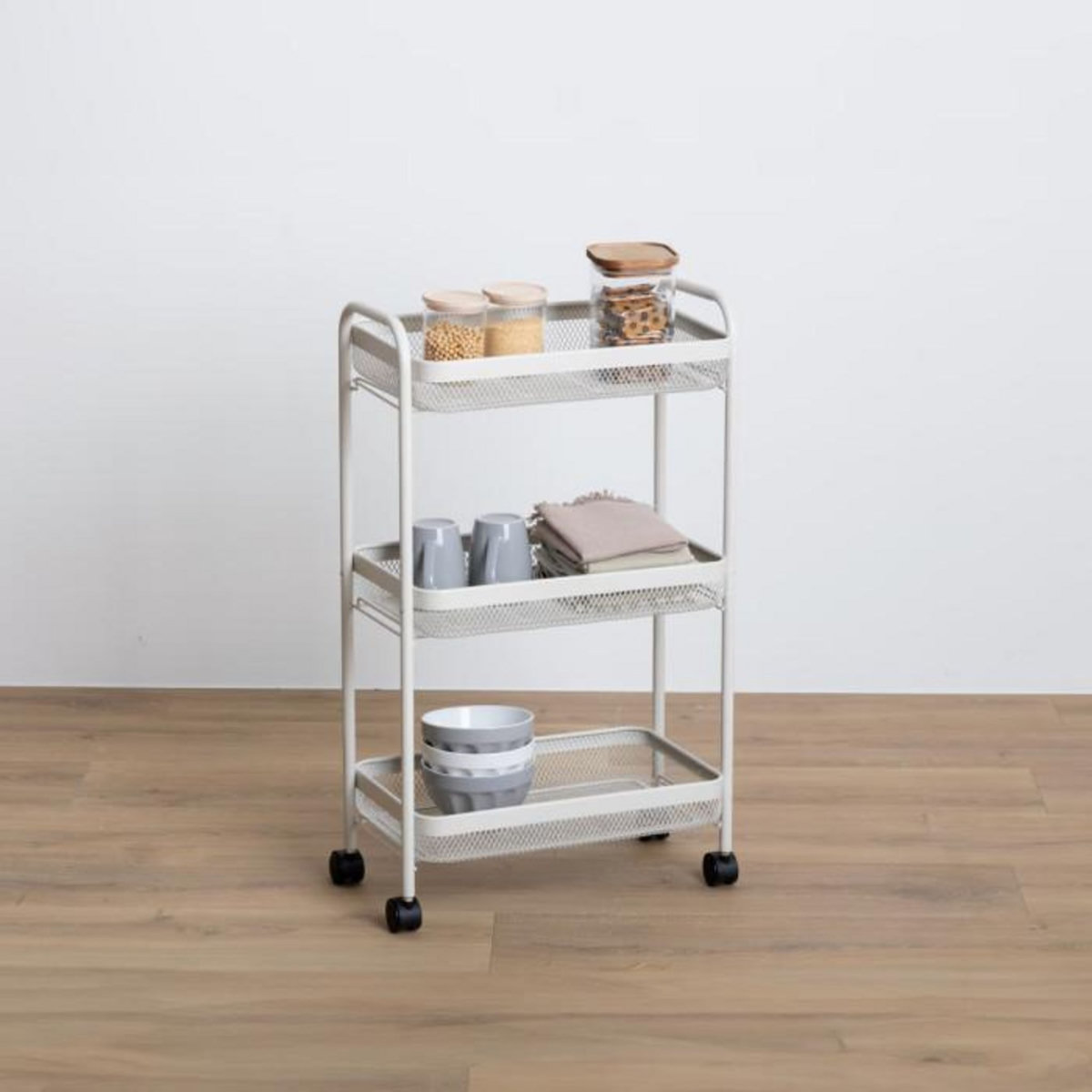 FIVE Desserte de Cuisine 3 Niveaux  Mayaj  79cm Beige