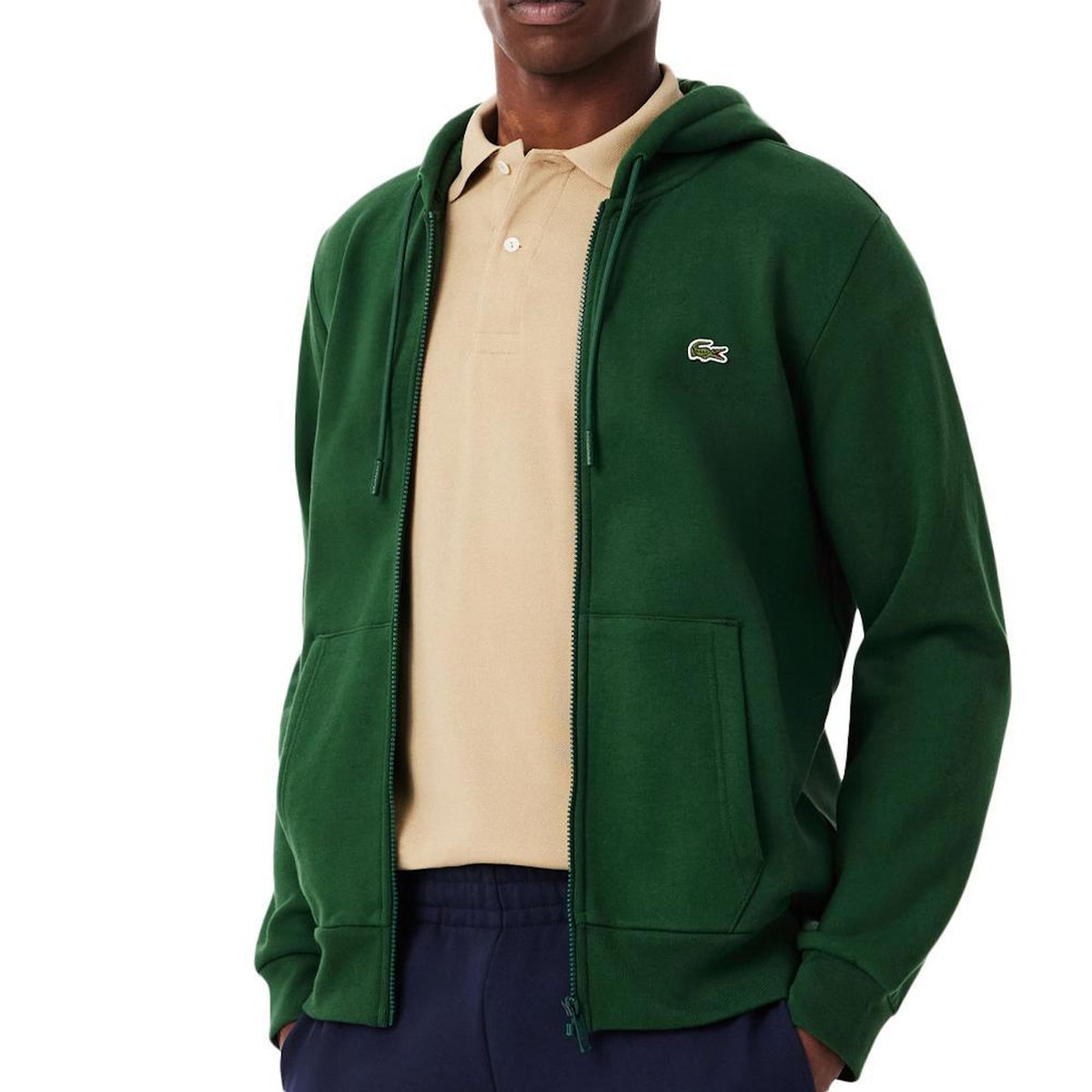Lacoste Sweat Zippé Vert Homme Lacoste Mol
