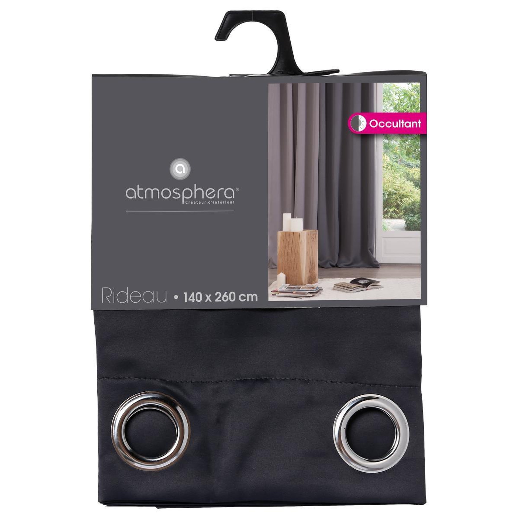 Voir la diapositive 5 : ATMOSPHERA Rideau occultant  topa  140x260 anthracite