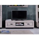 BEST MOBILIER Otis - meuble tv - effet bois gris - 2 tiroirs et 1 niche - 170 cm. Coloris disponibles : Marron