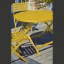 Voir la diapositive 2 : DCB GARDEN Table de jardin ronde pliante - 4/6 places - Aluminium - Jaune moutarde - MARIUS
