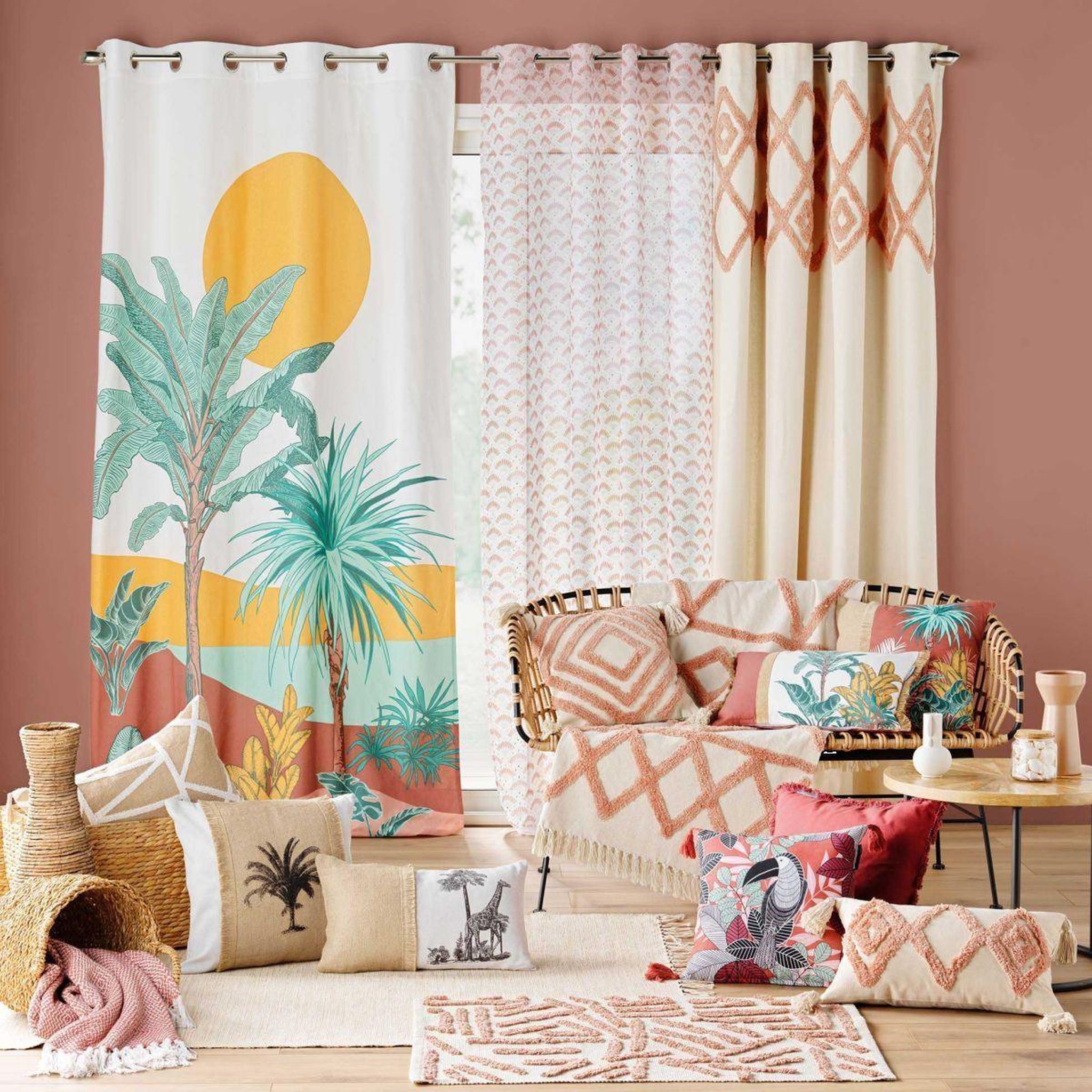 Voir la diapositive 3 : Douceur d'Intérieur Tapis déco tufté  athena  60x90cm rose