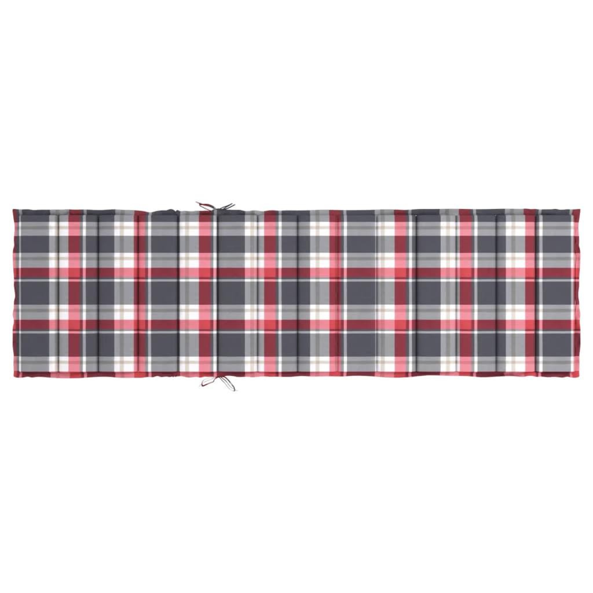 Voir la diapositive 5 : VIDAXL Coussin de chaise longue a carreaux rouge 200x60x3 cm
