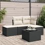 Voir la diapositive 1 : VIDAXL Salon de jardin 5 pcs avec coussins noir resine tressee