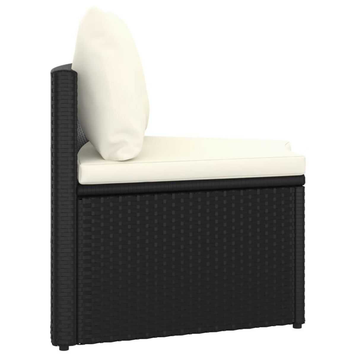 VIDAXL Canapes de jardin 2 pcs avec coussins Resine tressee Noir