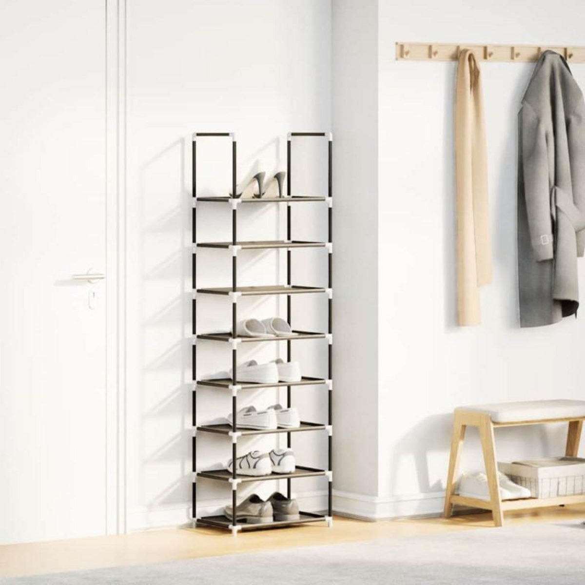 VIDAXL Étagère à chaussures 8 niveaux 44x28x145 cm tissu non tissé