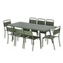 Voir la diapositive 1 : CONCEPT USINE Ensemble table de jardin 200 cm et 8 chaises vert BERGAME