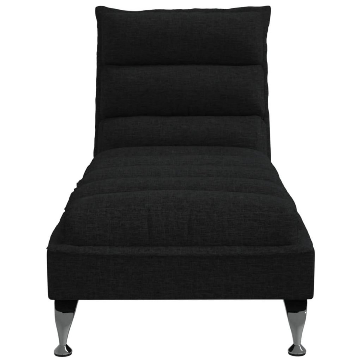 VIDAXL Chaise longue avec coussins noir tissu