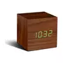 Gingko Radio réveil Cube Click Clock - LED Noyer / Vert