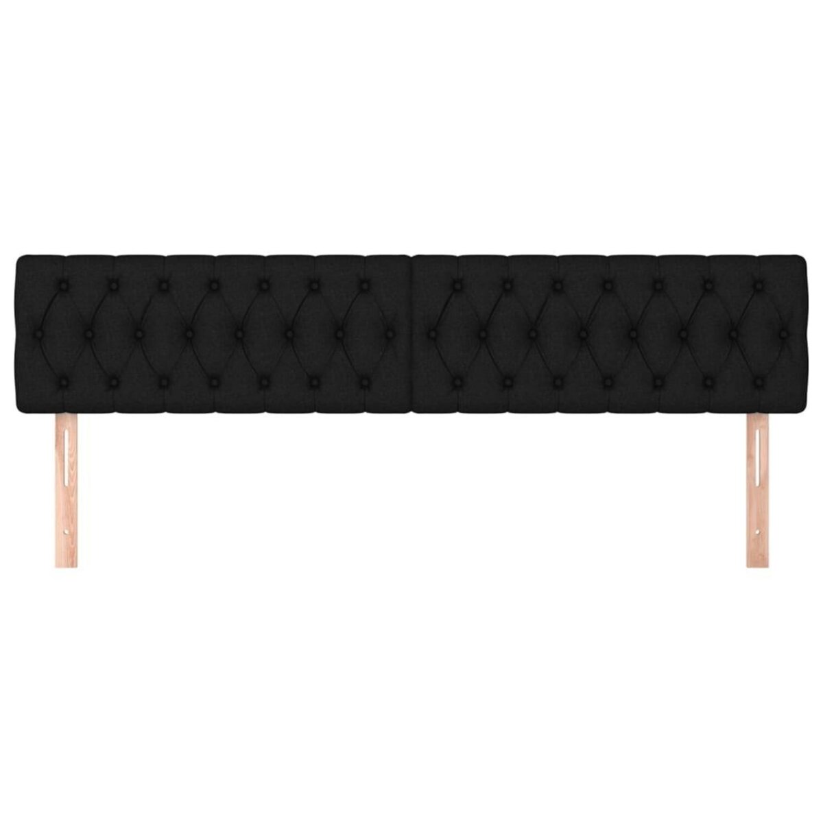 VIDAXL Tetes de lit 2 pcs Noir 100x7x78/88 cm Tissu