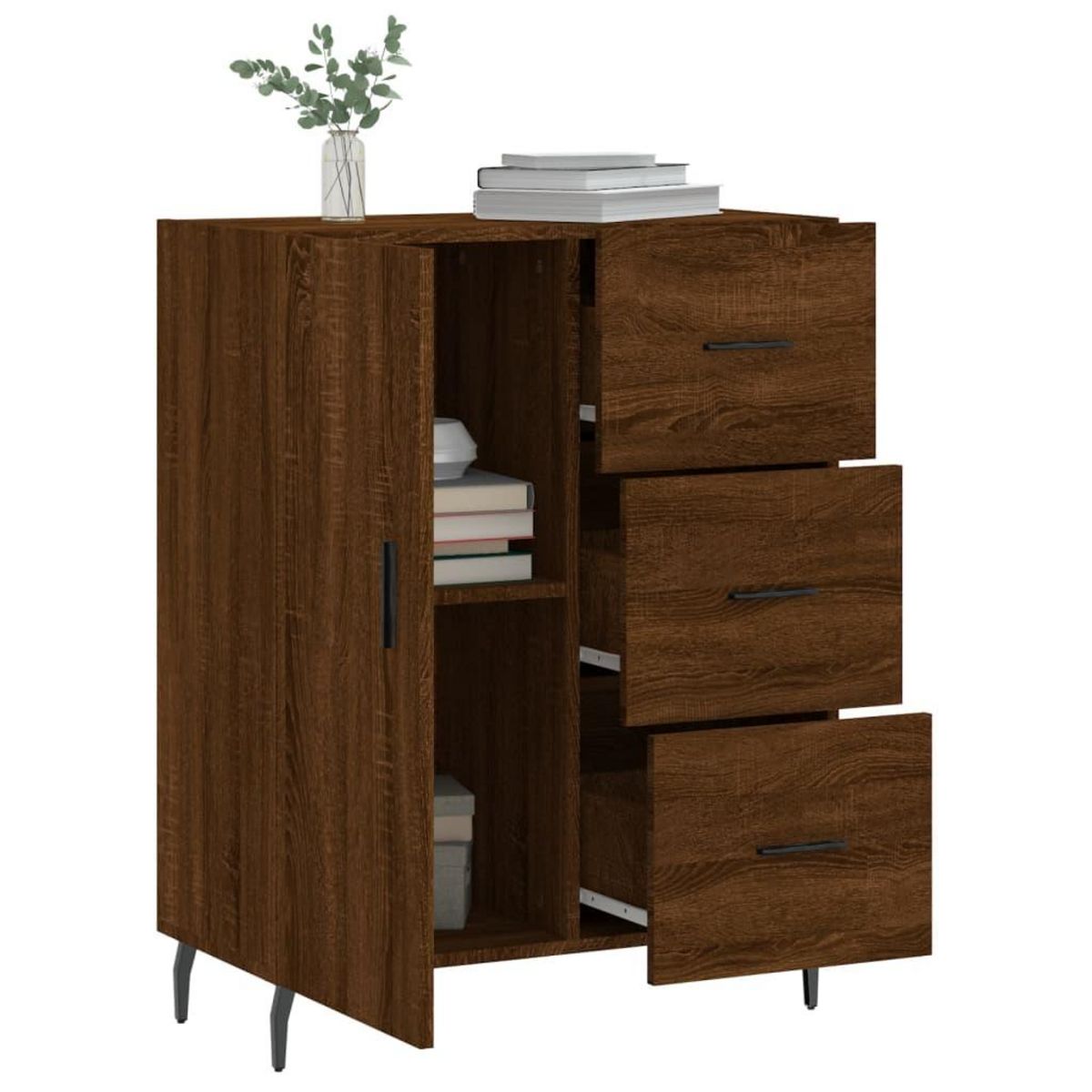 VIDAXL Buffet chene marron 69,5x34x90 cm bois d'ingenierie