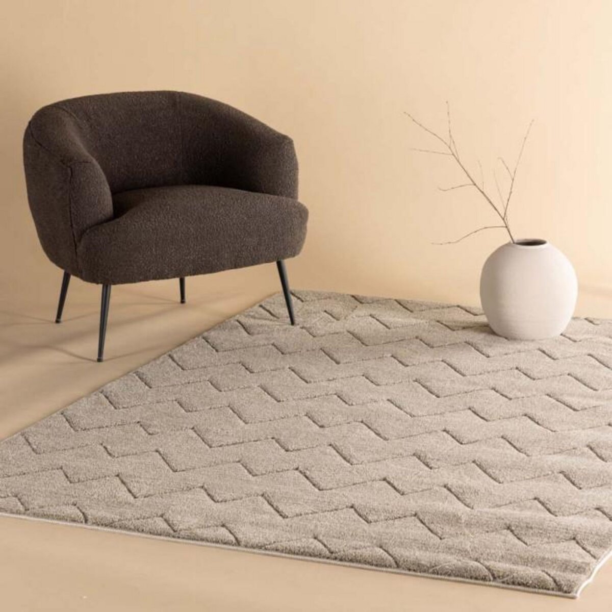 Paris Prix Tapis Déco  Fia  160x230cm Marron