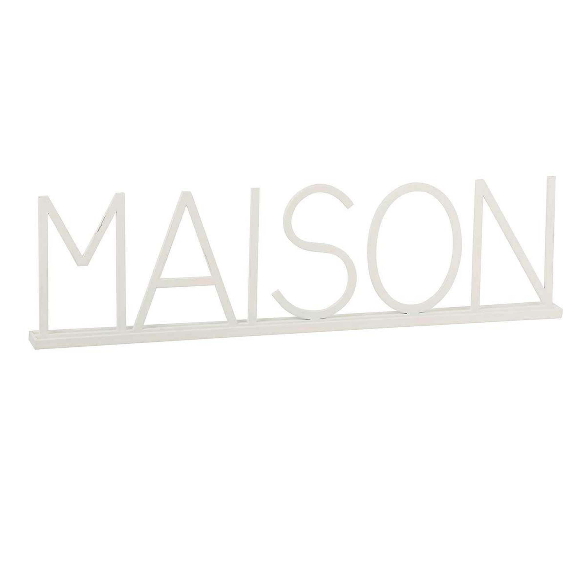 J-LINE Mot déco à poser  maison  81cm blanc