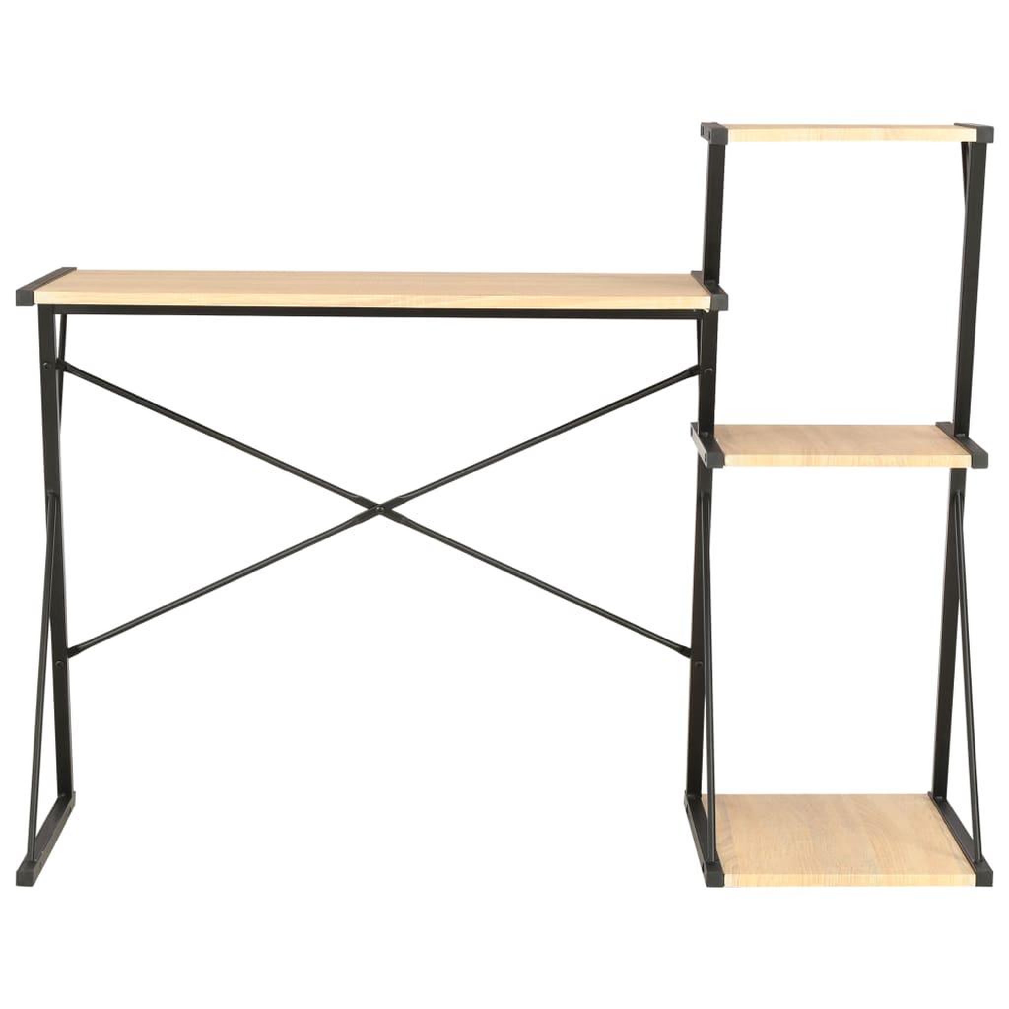 Voir la diapositive 2 : VIDAXL Bureau avec etagere Noir et chene 116x50x93 cm