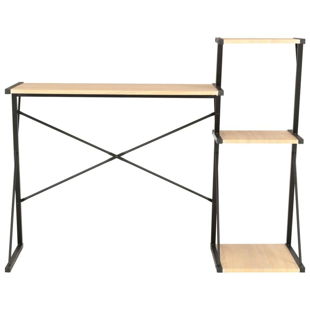 VIDAXL Bureau avec etagere Noir et chene 116x50x93 cm