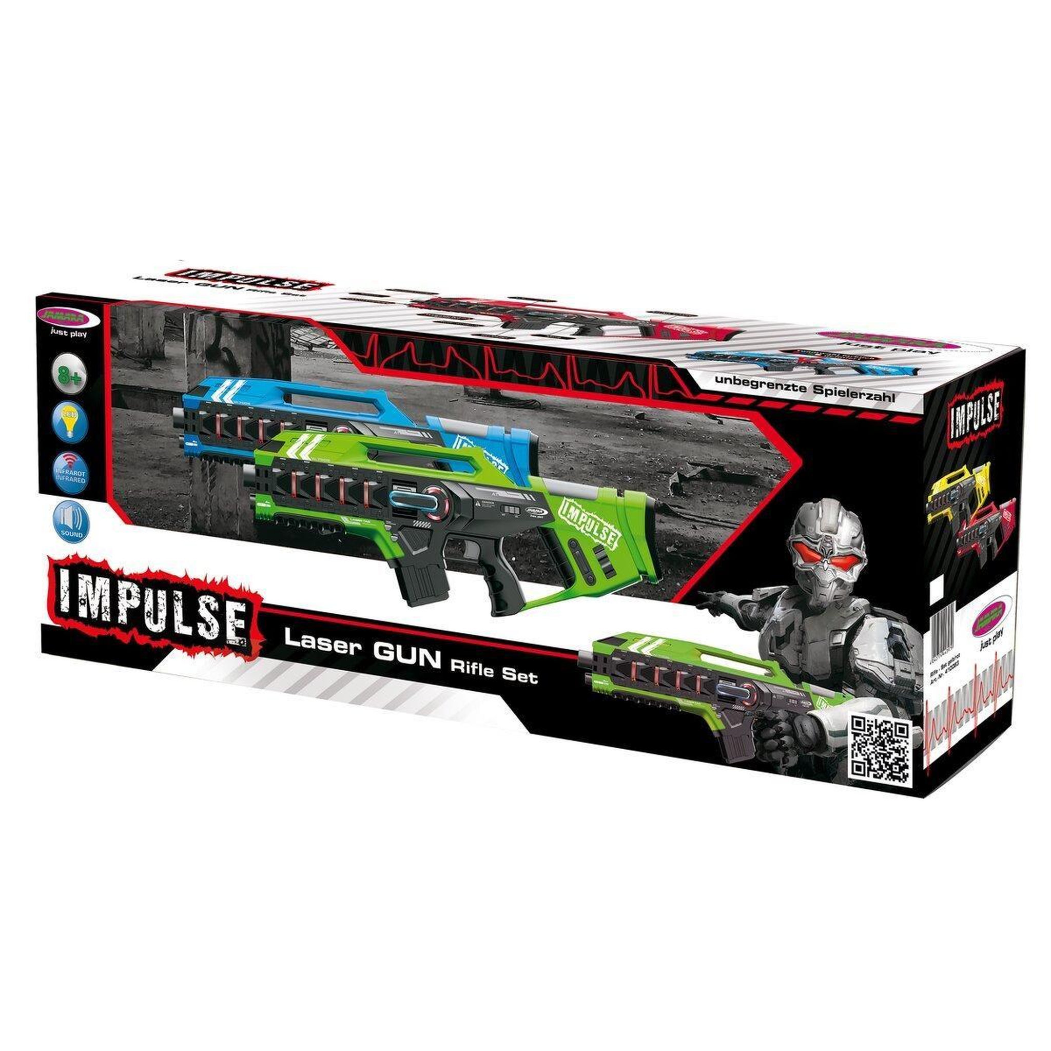 Jamara Impulse laser gun rifle set bleu/vert