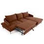 Voir la diapositive 2 : LISA DESIGN Ninon - canapé d'angle droit 4 places convertible avec coffre en tissu texturé