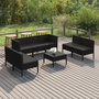 Voir la diapositive 1 : VIDAXL Salon de jardin 8 pcs avec coussins resine tressee noir