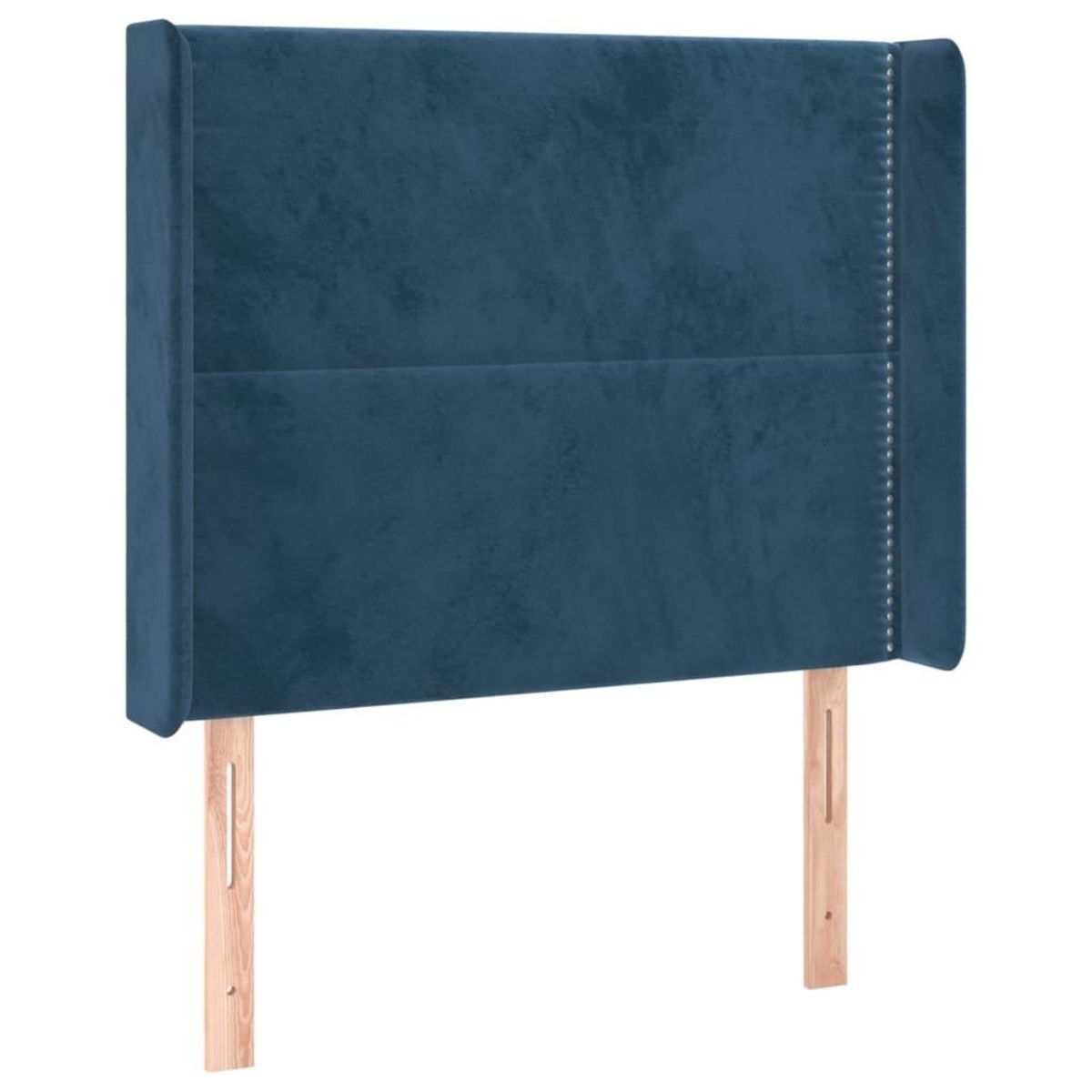 VIDAXL Tete de lit avec oreilles Bleu fonce 103x16x118/128 cm Velours