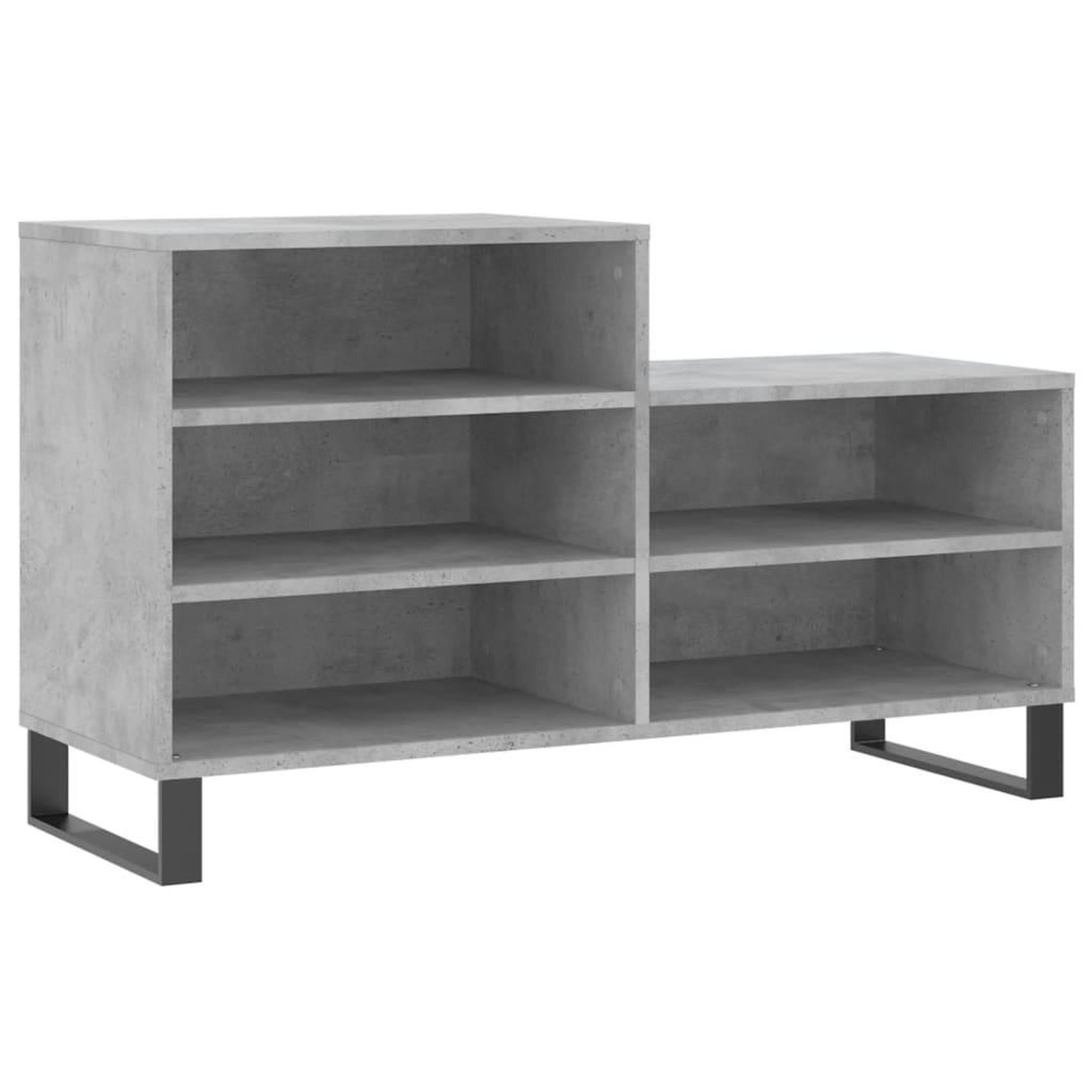 Voir la diapositive 2 : VIDAXL Armoire a chaussures Gris beton 102x36x60 cm Bois d'ingenierie