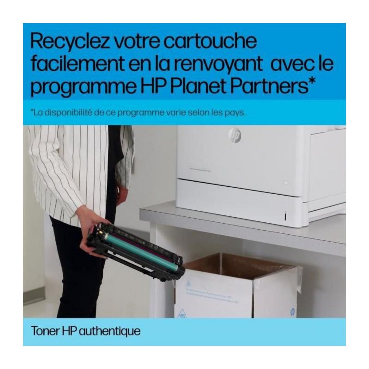 HP Cartouche de Toner HP 212A Noire Authentique (W2120A) pour HP Color LaserJet Enterprise M555 / M554 / M578