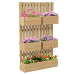 OUTSUNNY Jardinière murale potager avec 5 bacs amovibles ajustables - dim. 60L x 16l x 100H cm - bois sapin verni