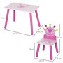 Voir la diapositive 3 : HOMCOM Ensemble table et chaises enfant design princesse motif couronne bois pin MDF rose