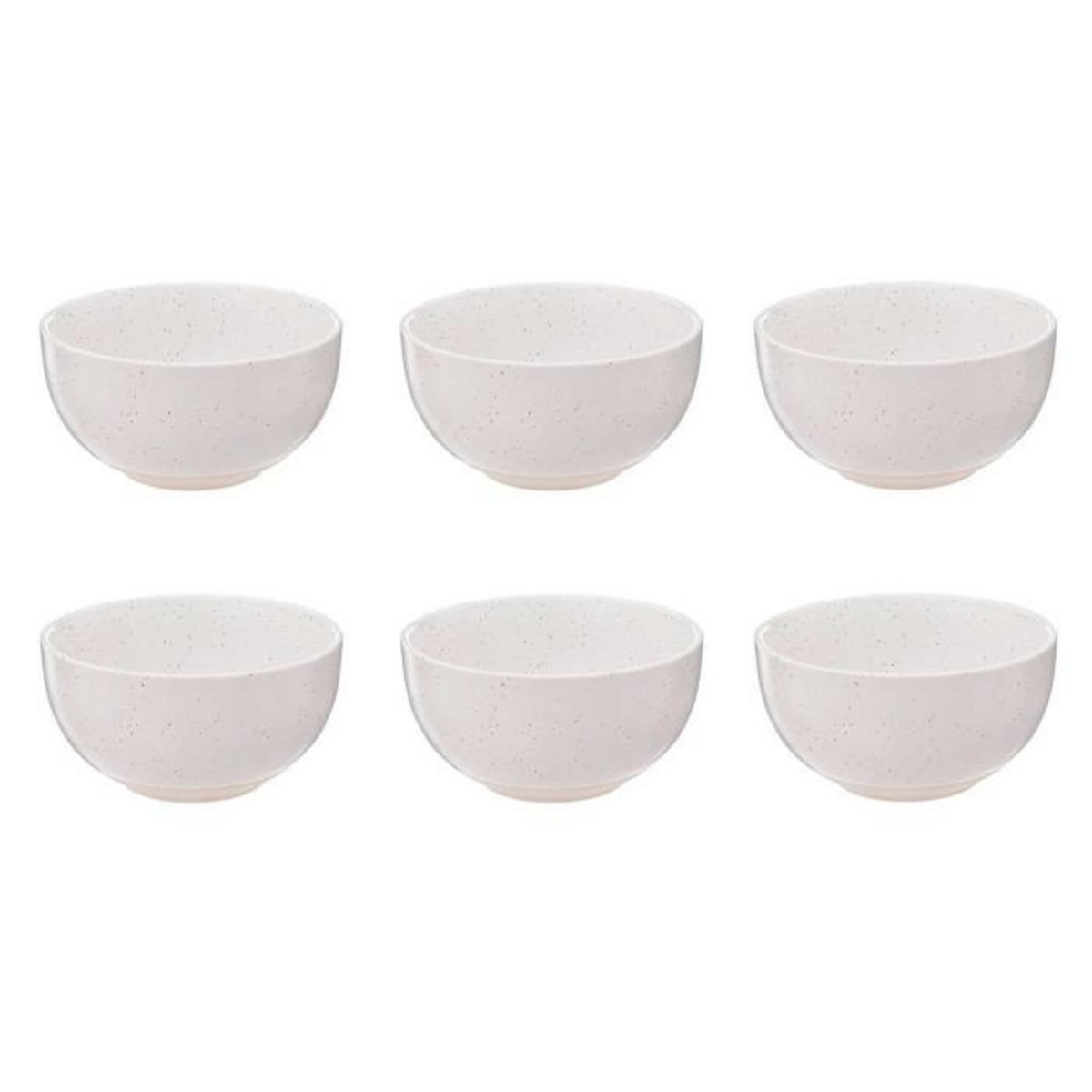 SECRET DE GOURMET Lot de 6 Bols en Grès  Lana  50cl Blanc