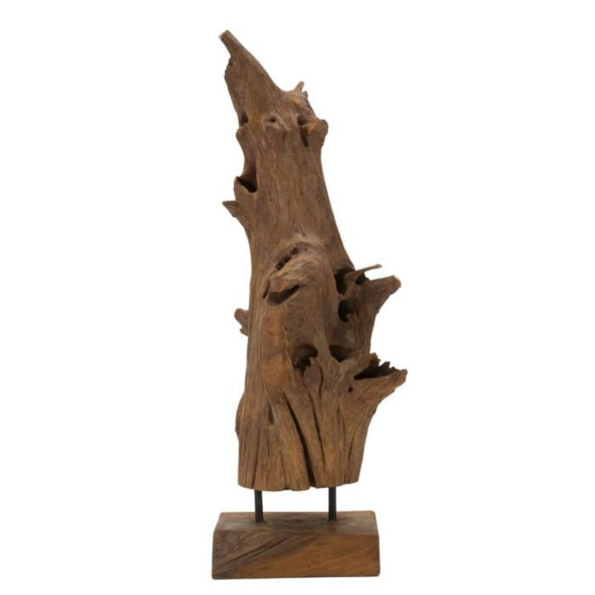 Paris Prix Objet Déco Tronc d'Arbre en Teck  Akars  64cm Naturel