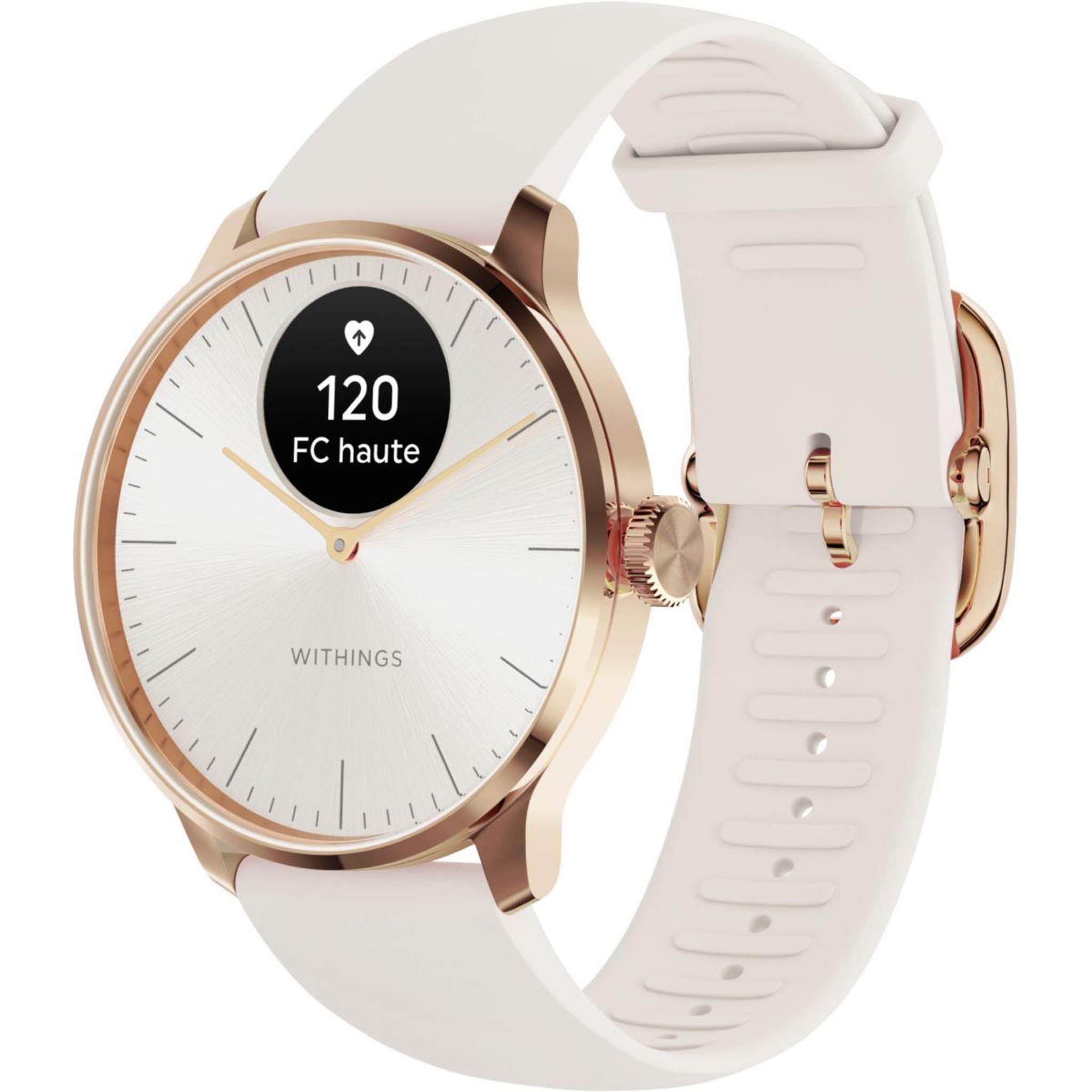 Voir la diapositive 1 : WITHINGS Montre santé Scanwatch Light Rose Gold