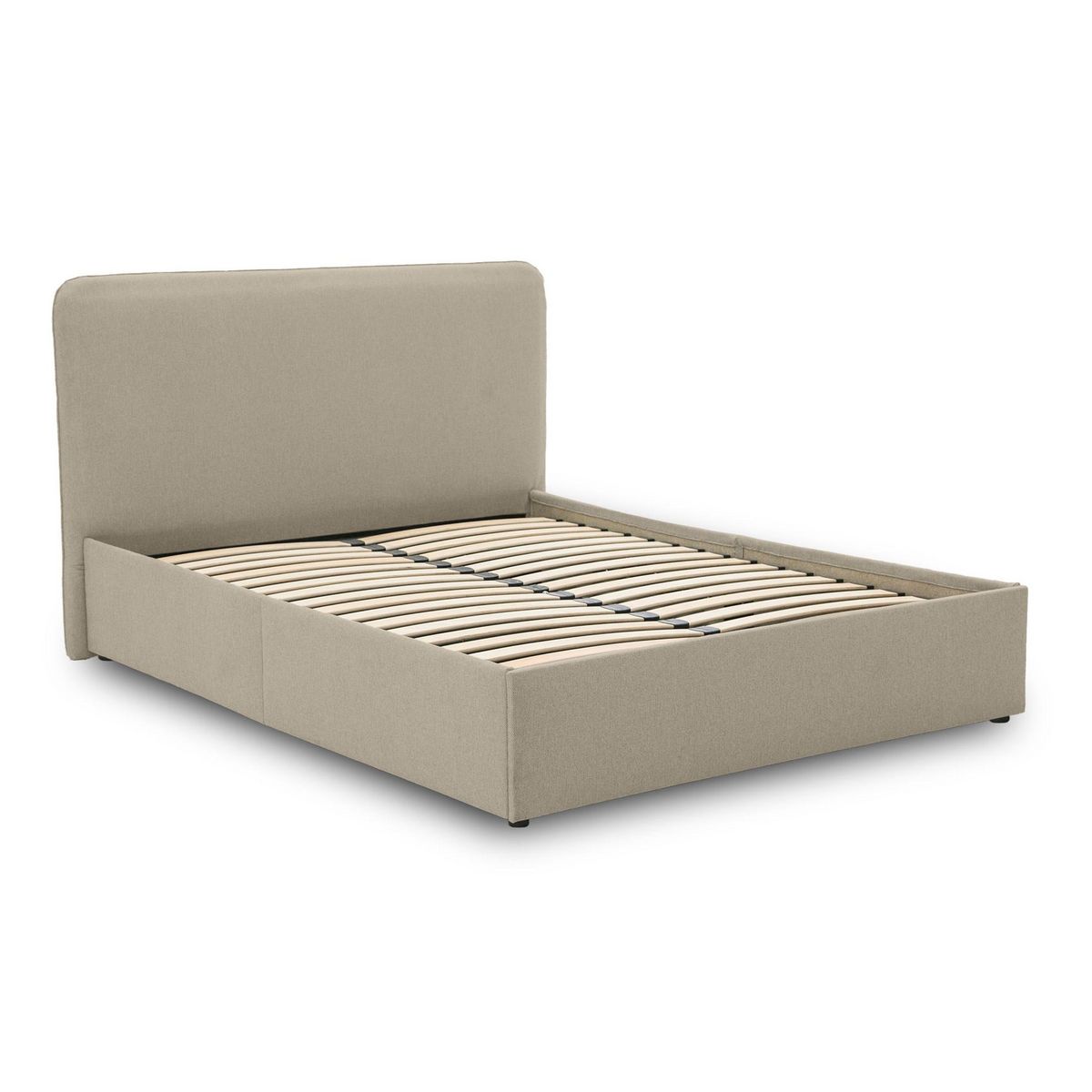 BEST MOBILIER Goyave - lit coffre - 160x200 - en tissu - sommier inclus