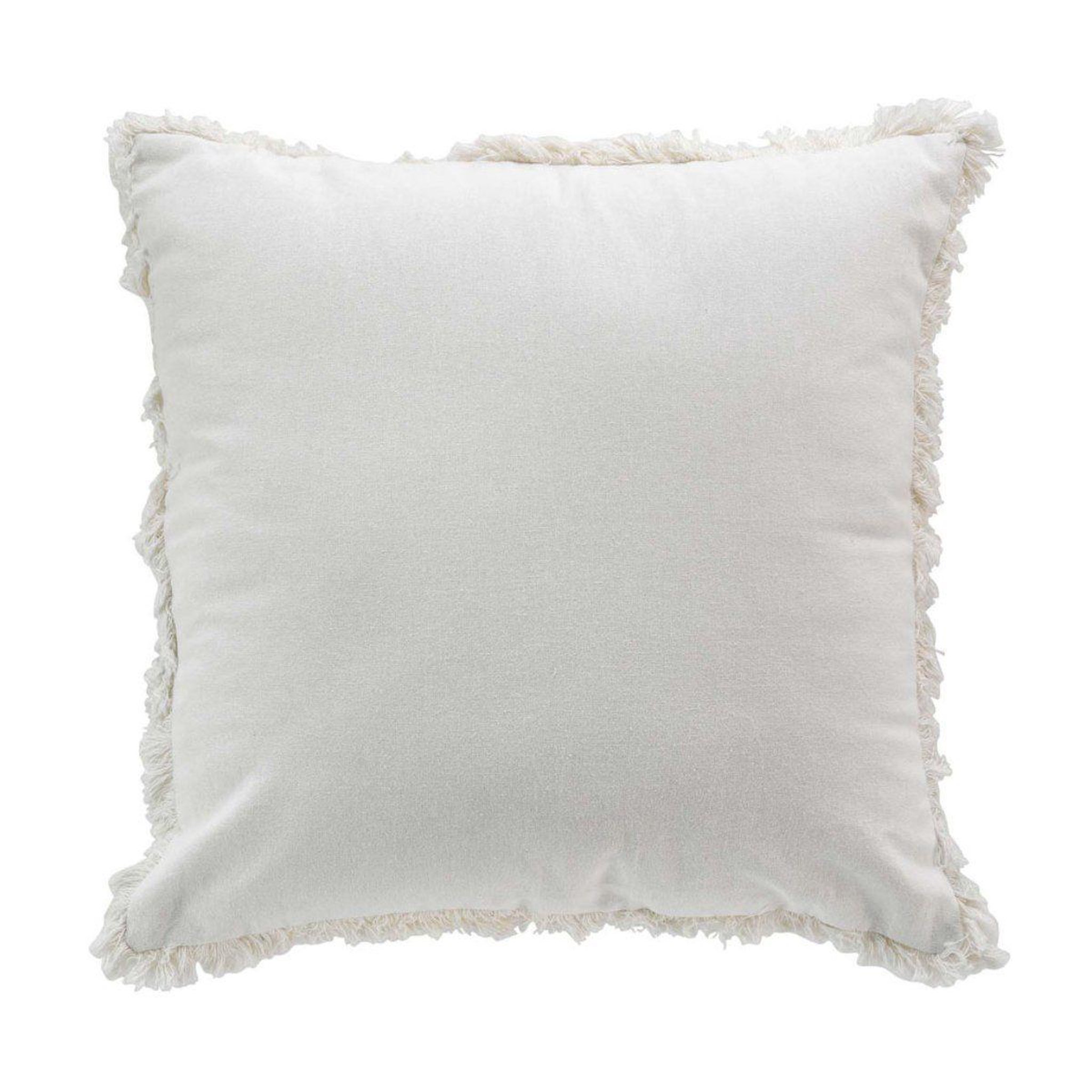 Douceur d'Intérieur Coussin déco à franges  eve  45x45cm blanc
