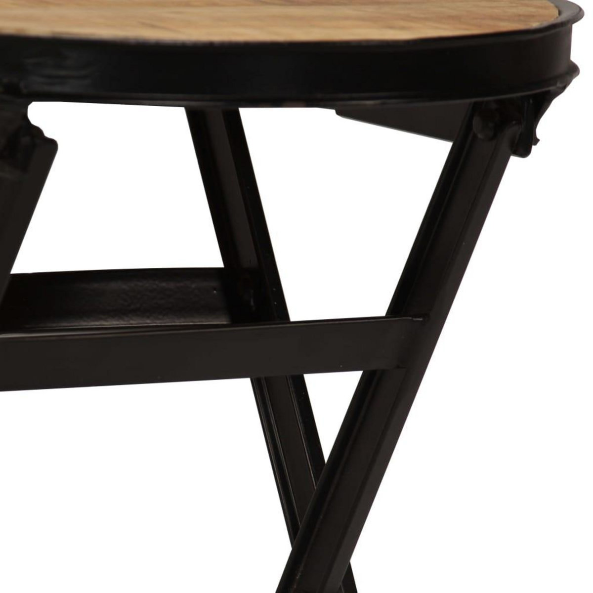 VIDAXL Bureau avec tabouret pliant Bois de manguier massif 115x50x76cm